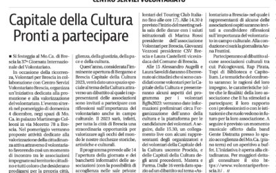 Articolo del 29/11/2022 – “Capitale della Cultura, Pronti a partecipare”